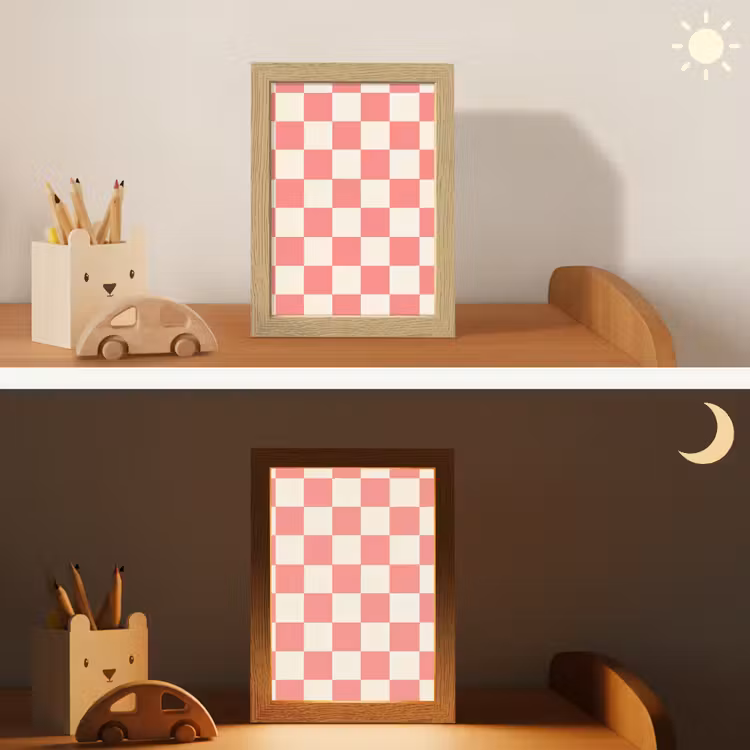 Traditioneel - Patroon - Roze Light Box met kabel (Kinderlampje) klein 904 -sfeer3_kind