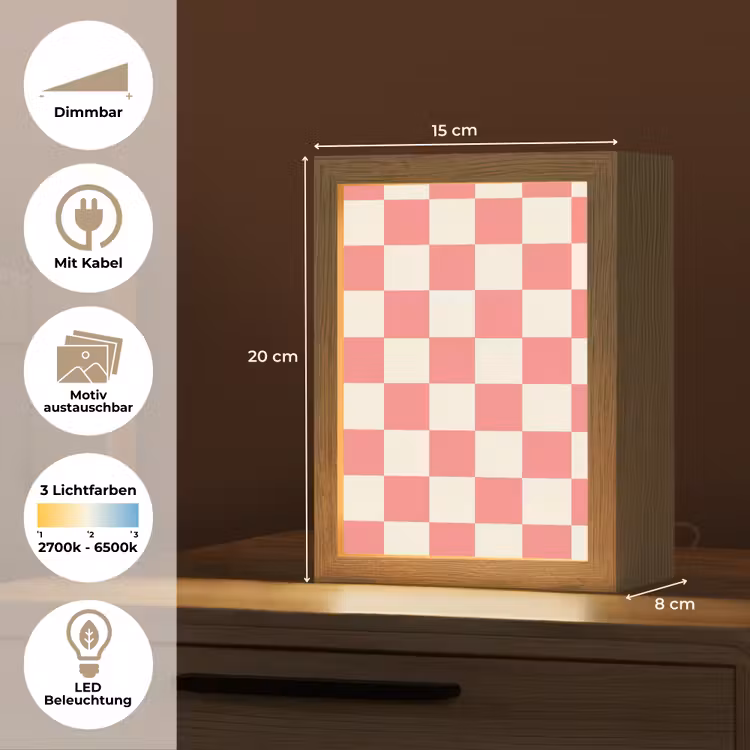 Traditioneel - Patroon - Roze Light Box met kabel (Kinderlampje) klein 904 -USP_websiteoverzichtDE