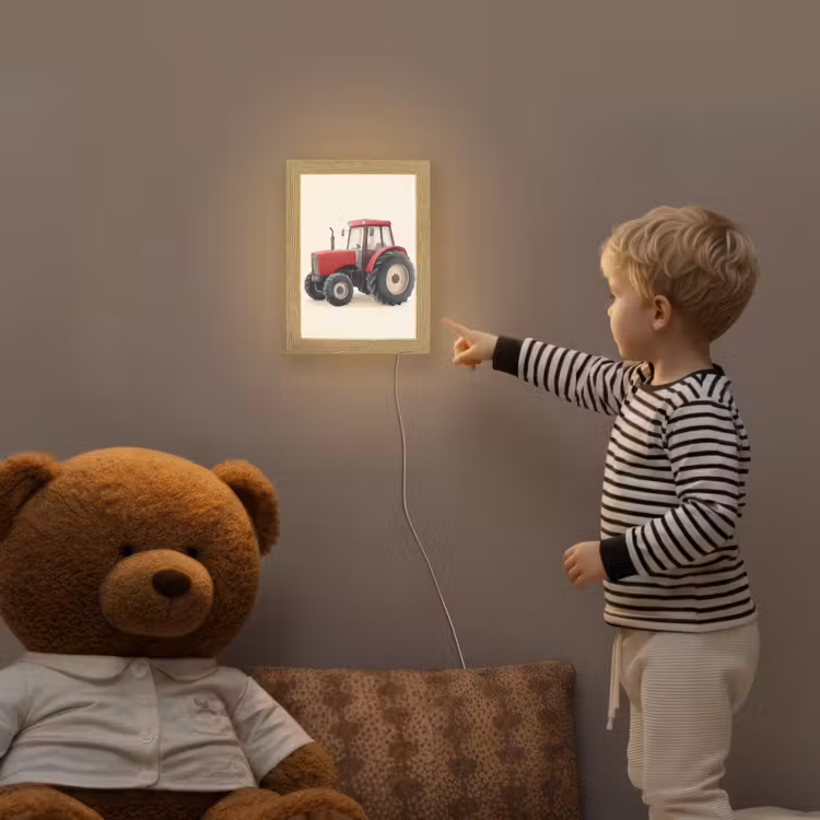 Trekker - Minimalistisch - Illustratie - Rood Light Box met kabel (Kinderlampje) klein -sfeer4a_kind