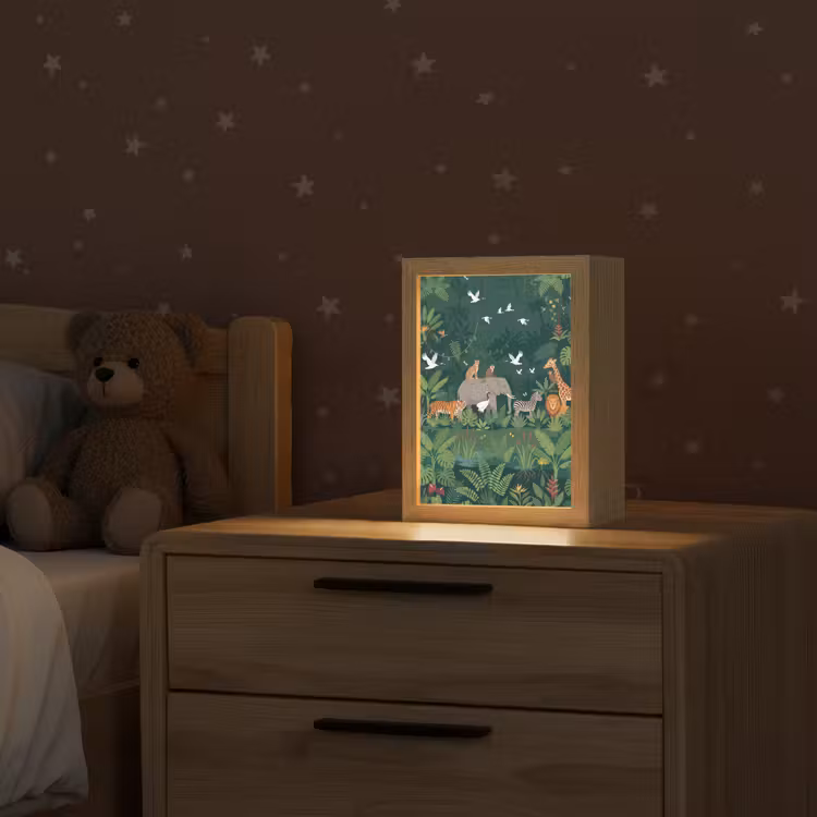 Tropisch - Jungle - Groen Light Box met kabel (Kinderlampje) klein -sfeer1_kind