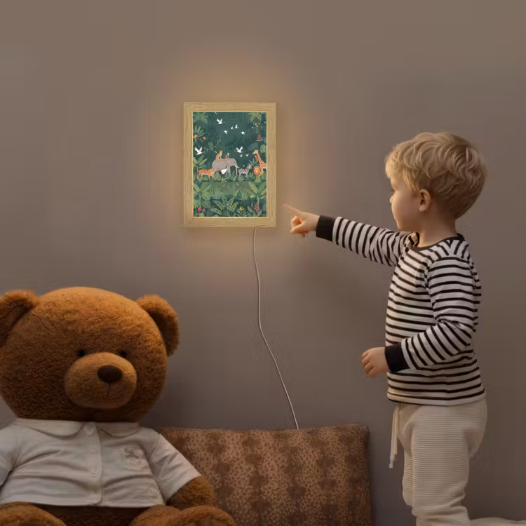 Tropisch - Jungle - Groen Light Box met kabel (Kinderlampje) klein -sfeer4a_kind