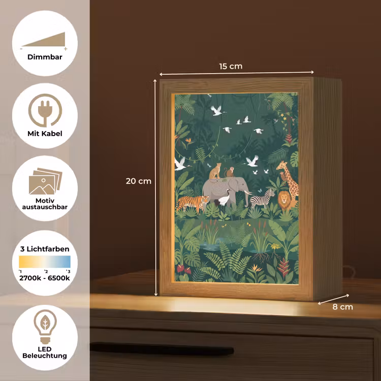 Tropisch - Jungle - Groen Light Box met kabel (Kinderlampje) klein -USP_websiteoverzichtDE