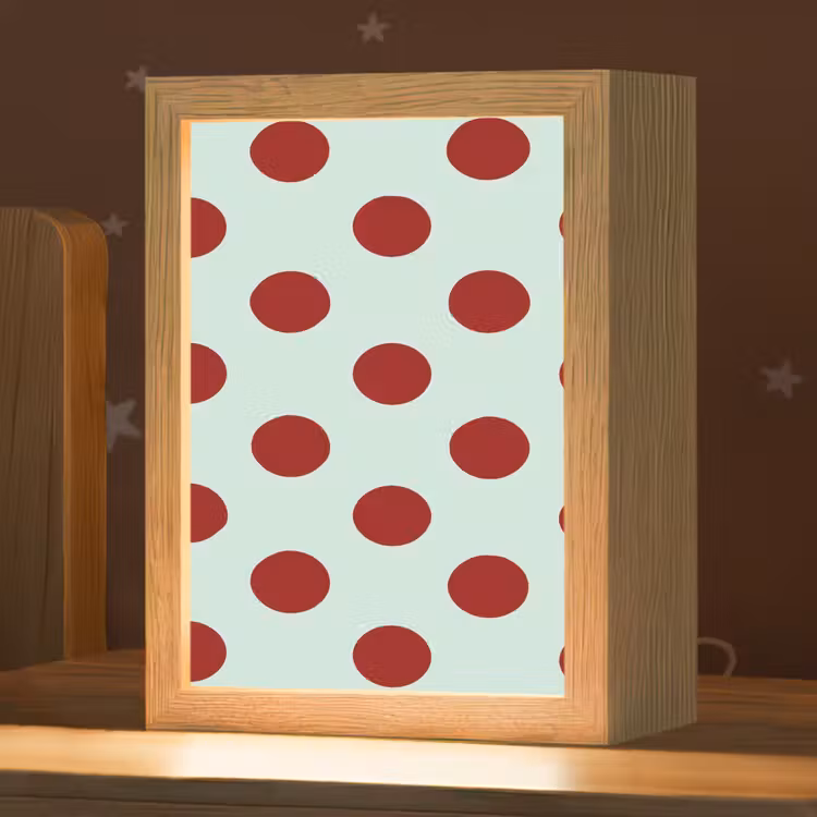 Polka - Dots - Rood Light Box met kabel (Kinderlampje) klein 904 -zzz_3d_website