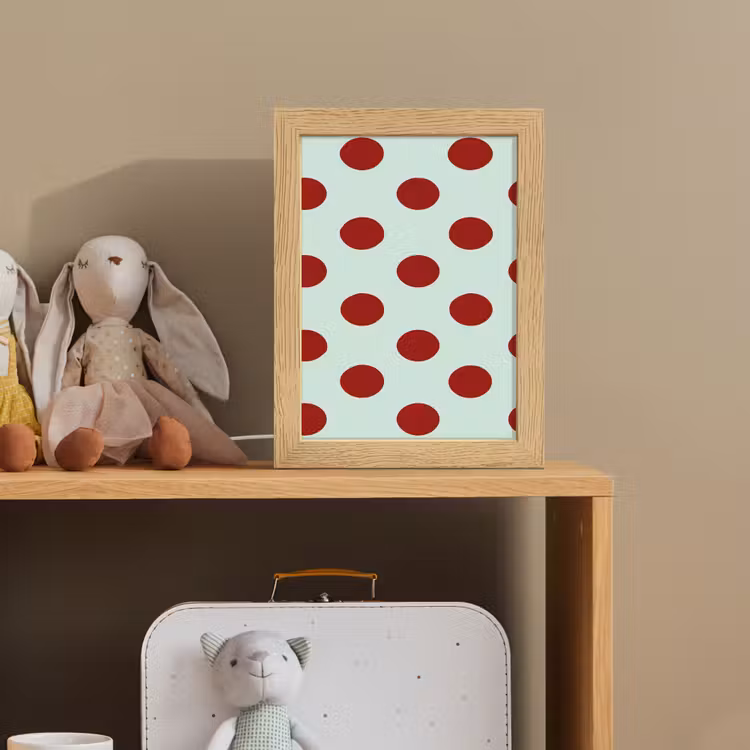 Polka - Dots - Rood Light Box met kabel (Kinderlampje) klein 904 -sfeer2_kind