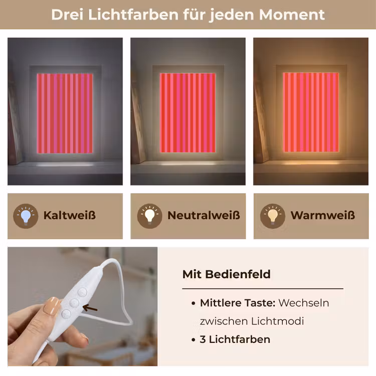 Verticaal - Strepen - Roze Light Box met kabel (Kinderlampje) klein 904 -USP_lichtkleurDE