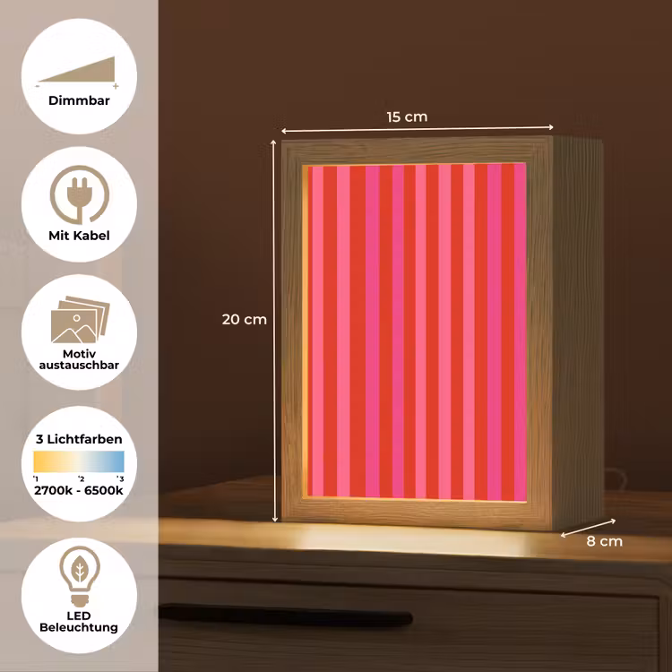 Verticaal - Strepen - Roze Light Box met kabel (Kinderlampje) klein 904 -USP_websiteoverzichtDE
