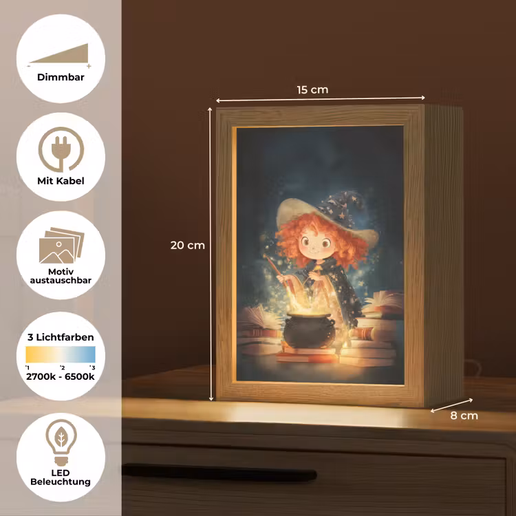 Tovenares - Meisje - Boeken - Toveren Light Box met kabel (Kinderlampje) klein -USP_websiteoverzichtDE