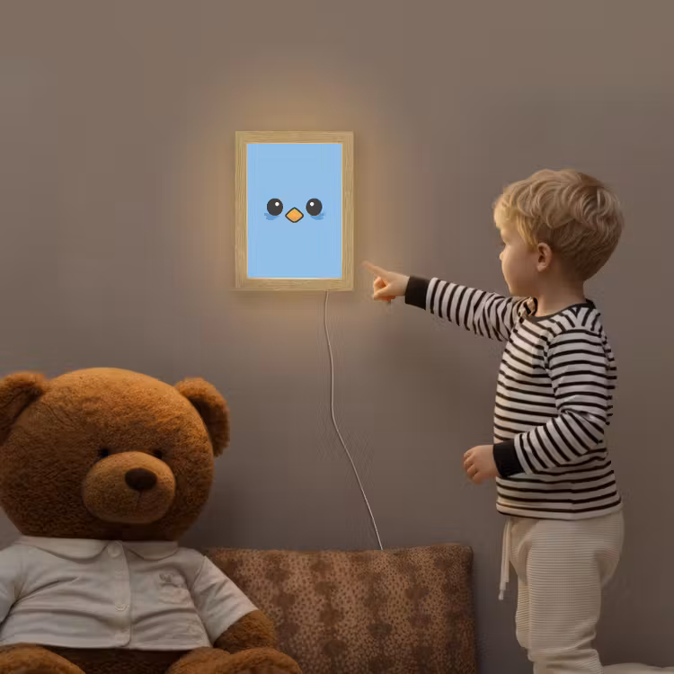 Vogel - Blauw - Eenvoudig Light Box met kabel klein -sfeer4a_kind