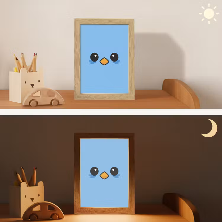 Vogel - Blauw - Eenvoudig Light Box met kabel klein -sfeer3_kind