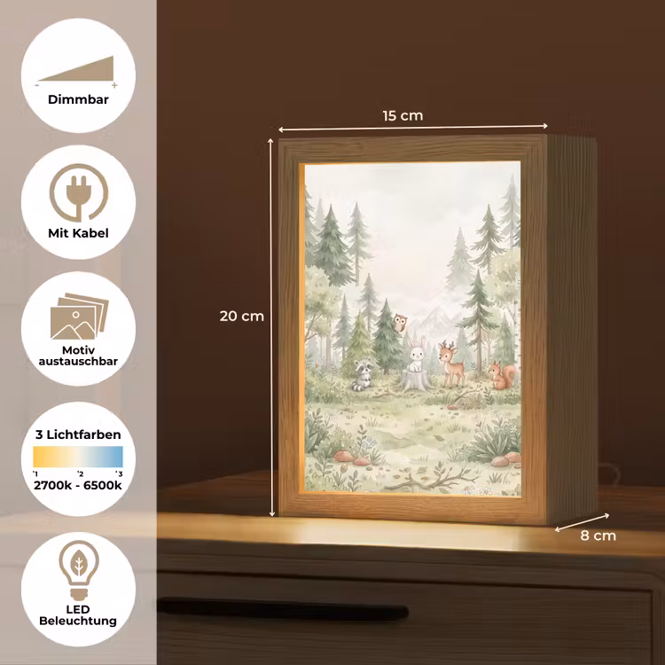 Bos - Dieren - Groen Light Box met kabel (Kinderlampje) klein -USP_websiteoverzichtDE