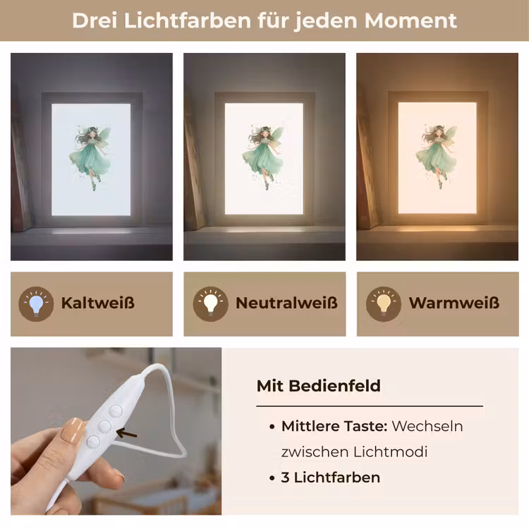 Bosfee - Groen - Sprookje Light Box met kabel klein -USP_lichtkleurDE
