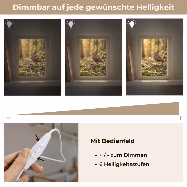 Houtsnip - Bos - Bladeren - Herfst - Gecamoufleerd Light Box met kabel (Kinderlampje) klein -USP_dimbaarDE