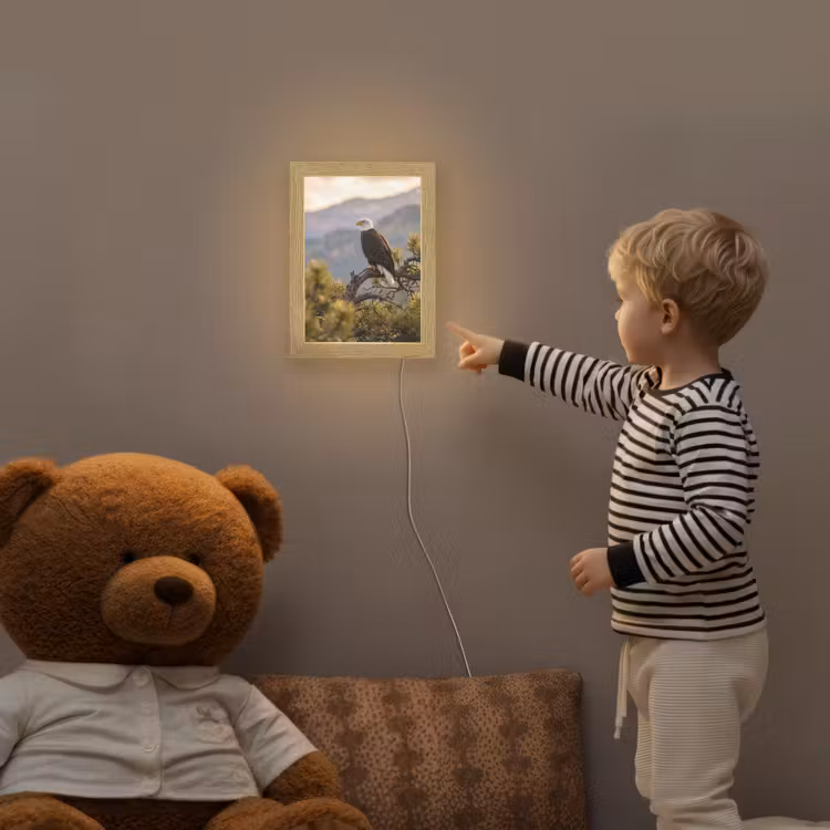 Zeearend - Boom - Bergen - Groen Light Box met kabel (Kinderlampje) klein -sfeer4a_kind