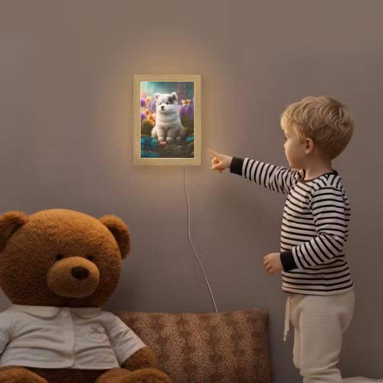 Puppy - Bloemen - Planten - Natuur - Husky Light Box met kabel klein -sfeer4a_kind