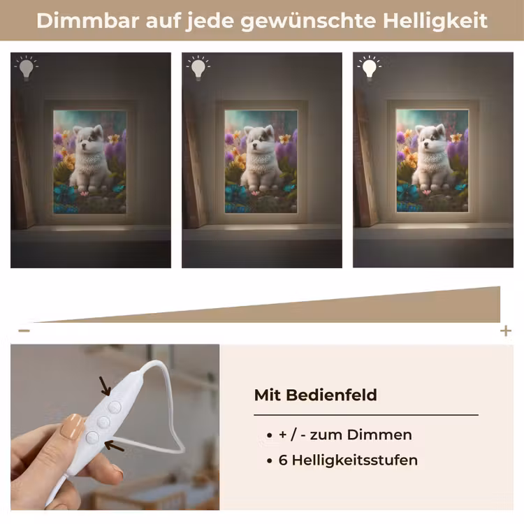 Puppy - Bloemen - Planten - Natuur - Husky Light Box met kabel klein -USP_dimbaarDE