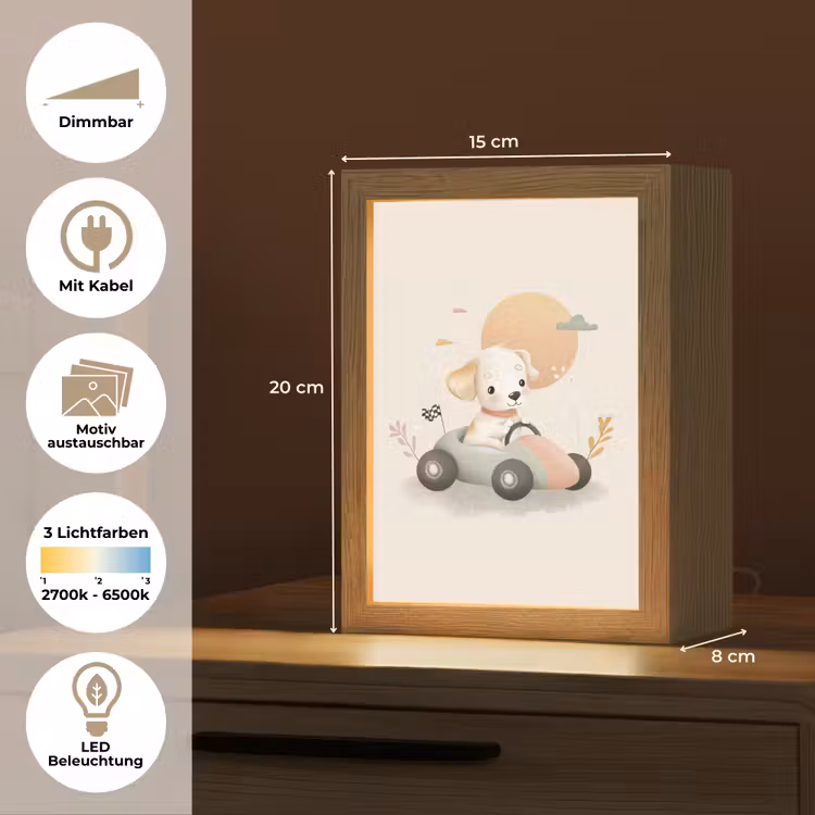 Puppy - Raceauto - Oranje Light Box met kabel (Kinderlampje) klein -USP_websiteoverzichtDE