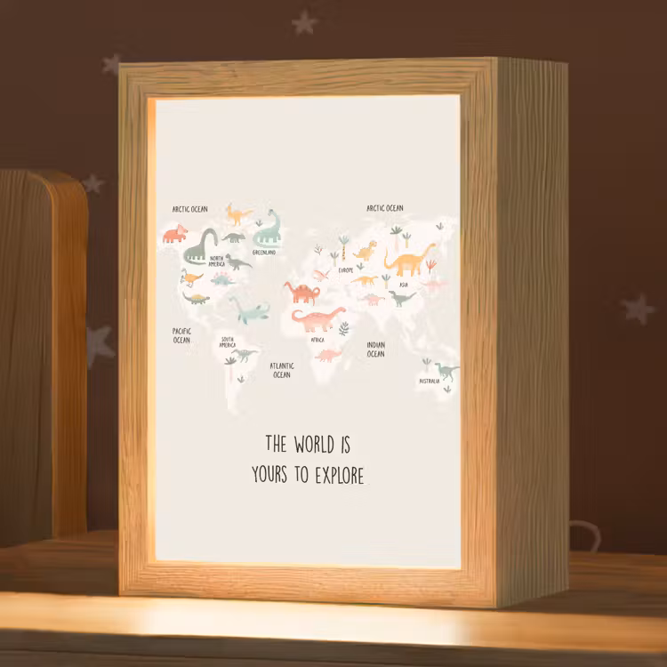 Wereldkaart - Dino - Kinderen - Dinosaurus Light Box met kabel klein -zzz_3d_website