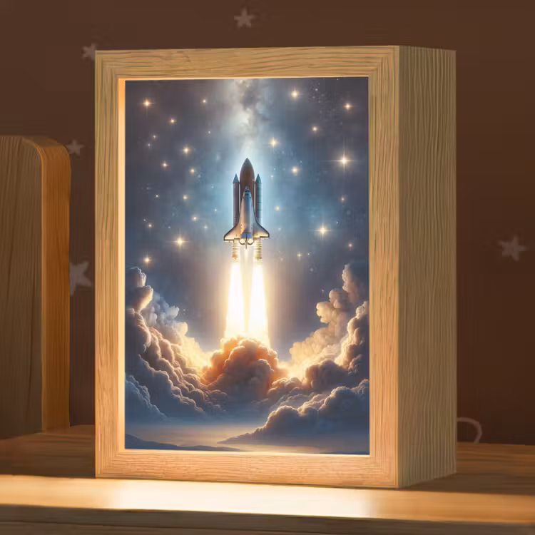 Ruimtevaart - Raket - Space - Sterren Light Box met kabel klein -zzz_3d_website