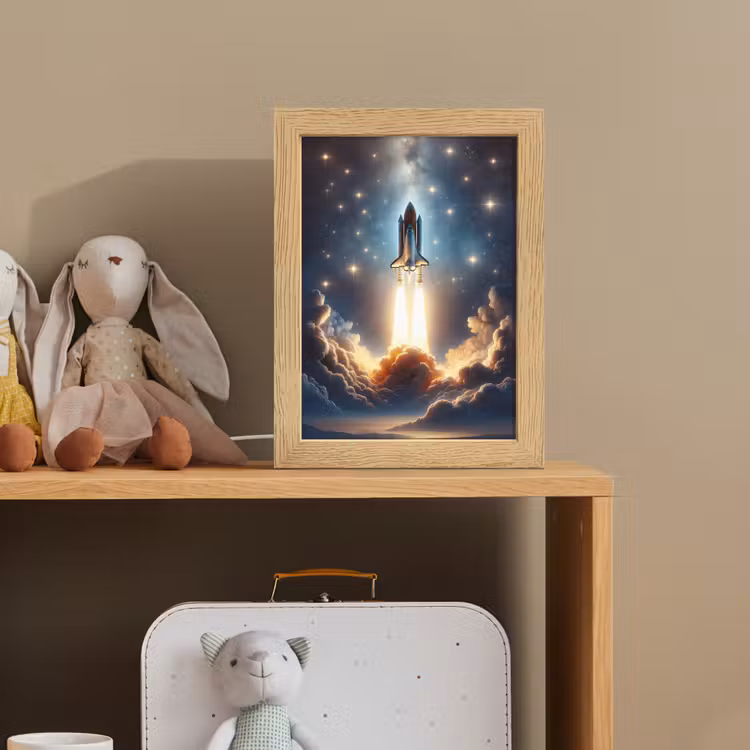 Ruimtevaart - Raket - Space - Sterren Light Box met kabel klein -sfeer2_kind