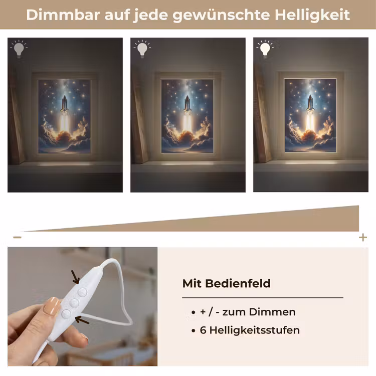 Ruimtevaart - Raket - Space - Sterren Light Box met kabel klein -USP_dimbaarDE