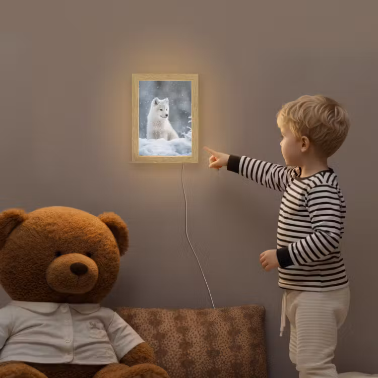 Wolf - Pup - Sneeuw Light Box met kabel klein -sfeer4a_kind