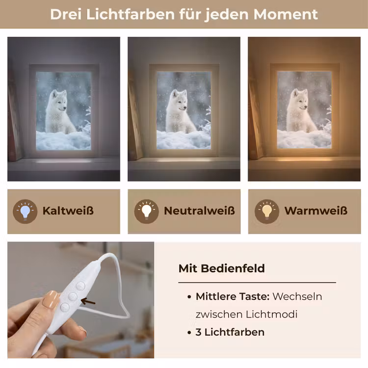 Wolf - Pup - Sneeuw Light Box met kabel klein -USP_lichtkleurDE