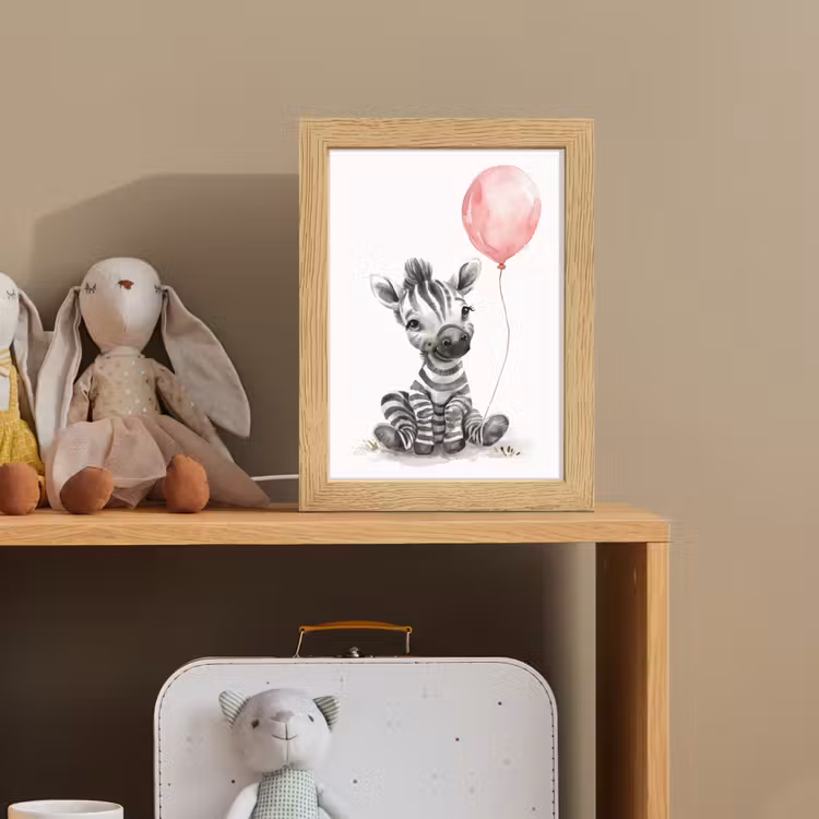 Zebra - Baby - Dieren - Roze ballon Light Box met kabel klein -sfeer2_kind