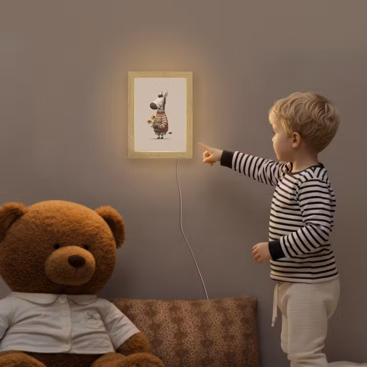 Zebra - Zonnebloemen - Warm Light Box met kabel klein -sfeer4a_kind