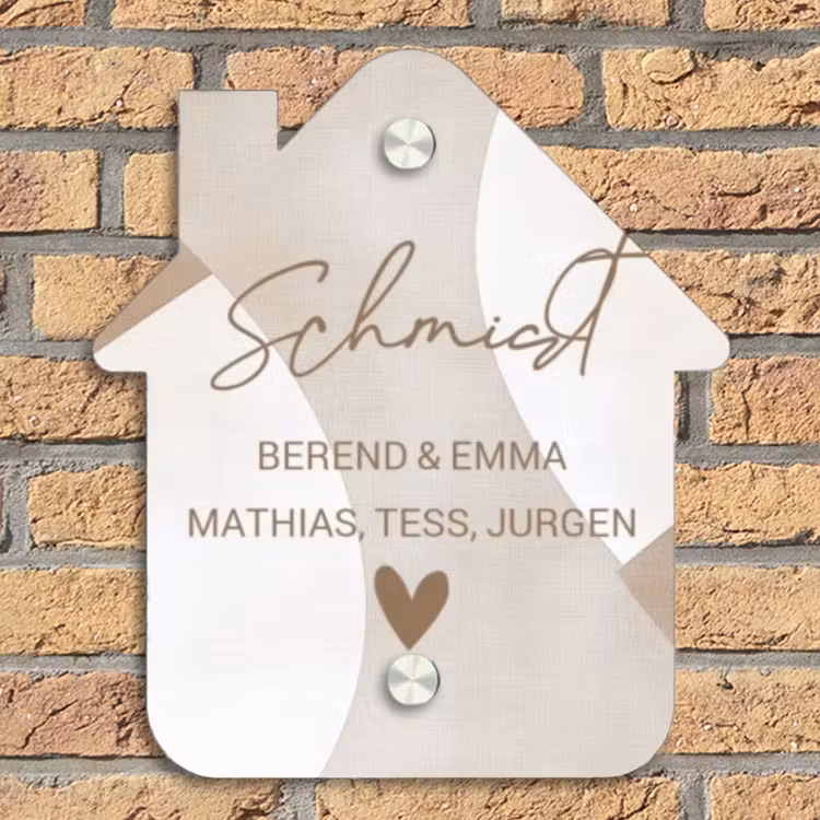 Abstract beige - Sierlijk Naambord Huisje klein -sfeer5