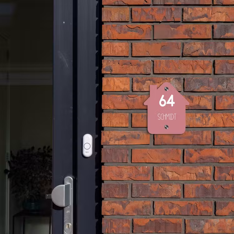 Oudroze - Modern Naambord Huisje klein -sfeer2
