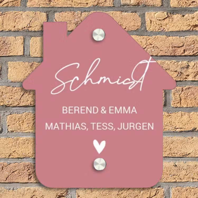 Oudroze - Sierlijk Naambord Huisje klein -sfeer5