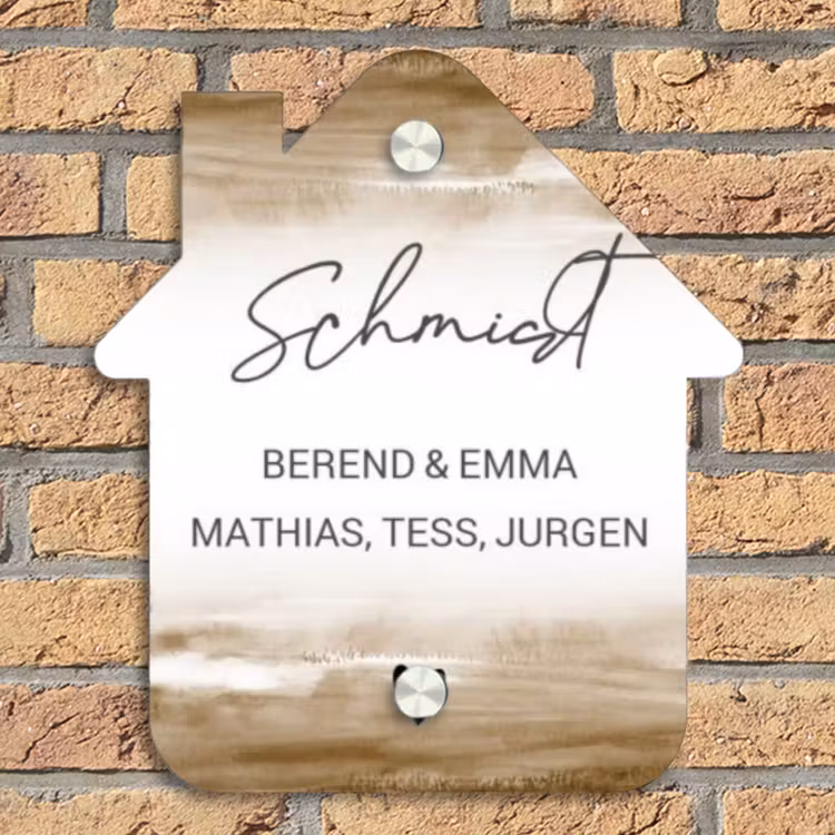 Aquarelachtergrond - Bruin - Sierlijk Naambord Huisje klein -sfeer5