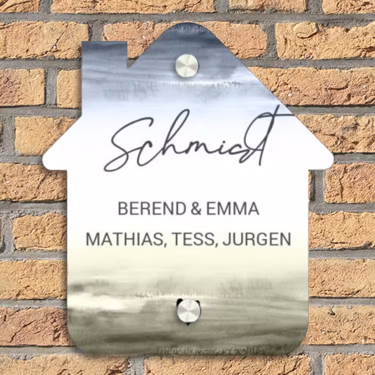 Aquarelachtergrond - Sierlijk Naambord Huisje klein -sfeer5