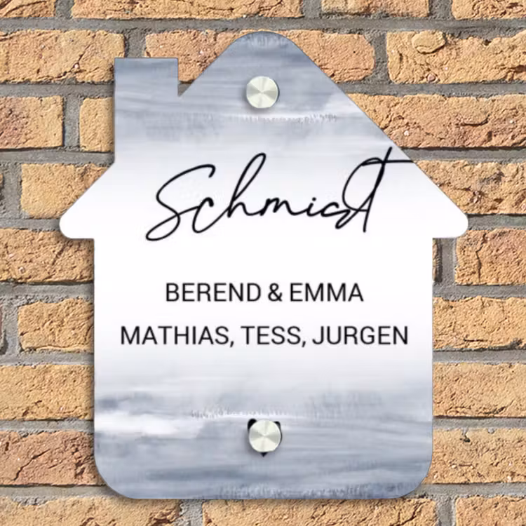 Aquarelstreken - Sierlijk Naambord Huisje klein -sfeer5