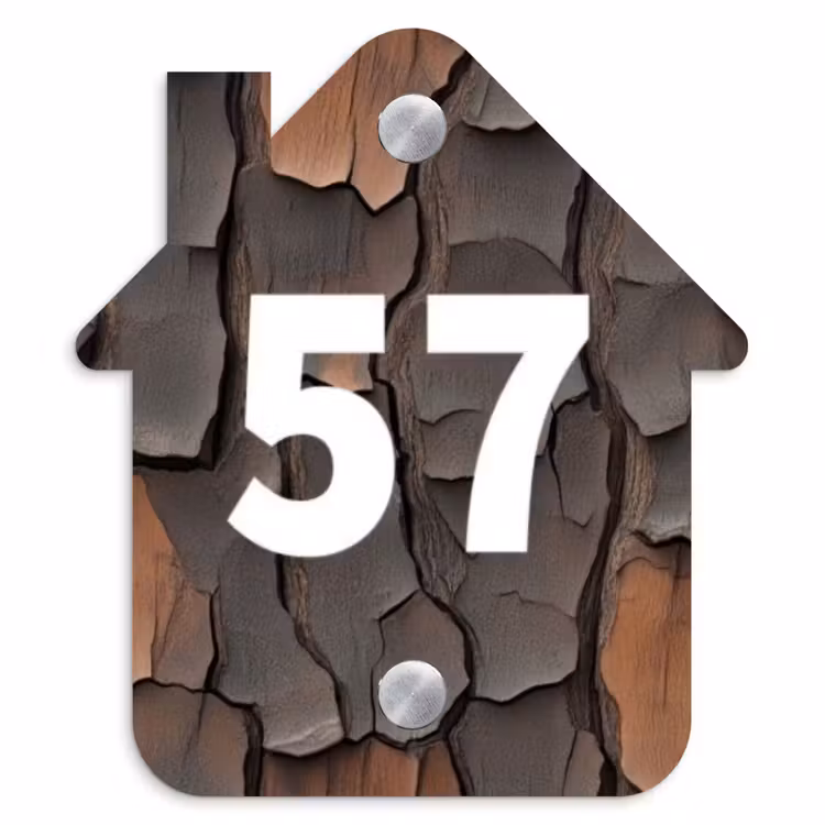 Boomschors - Traditioneel Naambord Huisje klein -3d