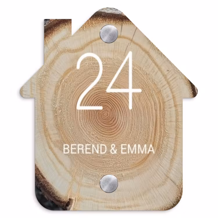 Baumscheibe - Klassisch Naambord Huisje klein -3d
