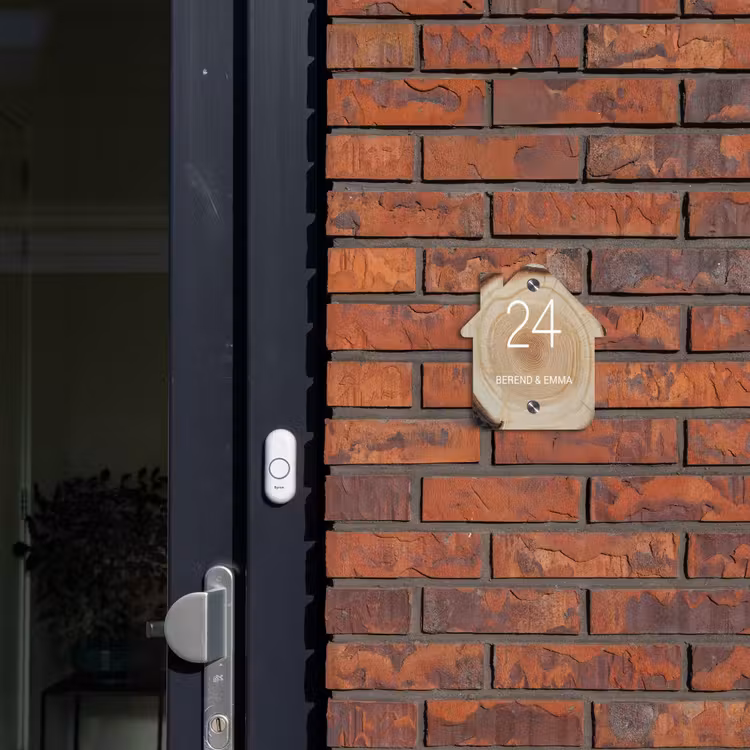 Baumscheibe - Klassisch Naambord Huisje klein -sfeer2