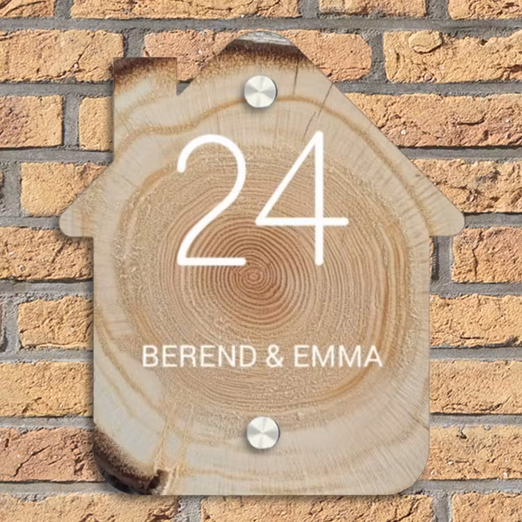 Baumscheibe - Klassisch Naambord Huisje klein -sfeer5