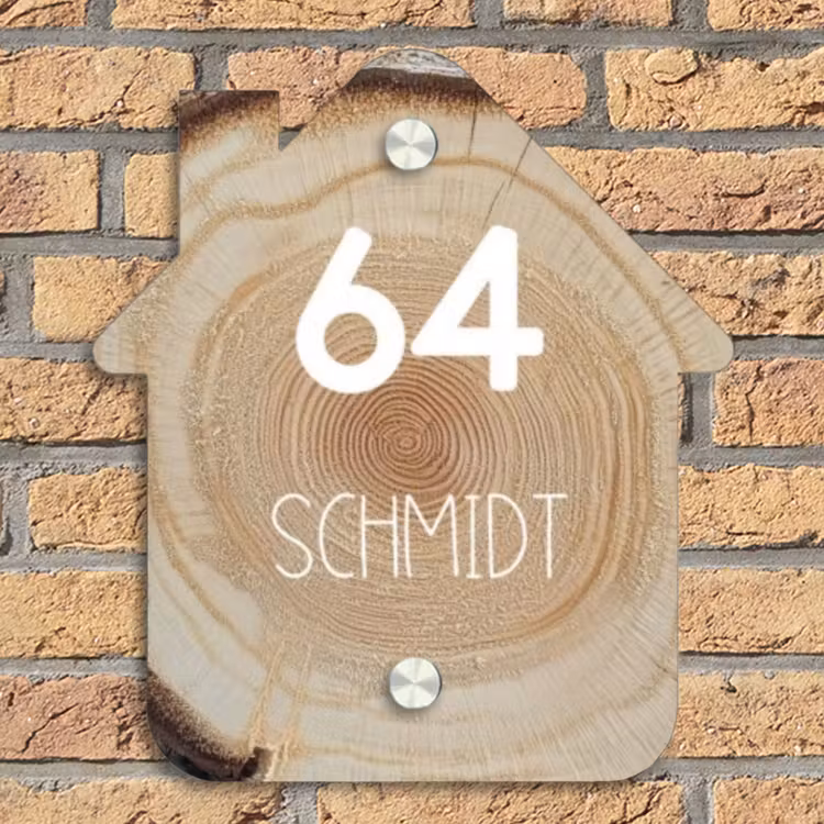 Baumscheibe - Modern Naambord Huisje klein -sfeer5