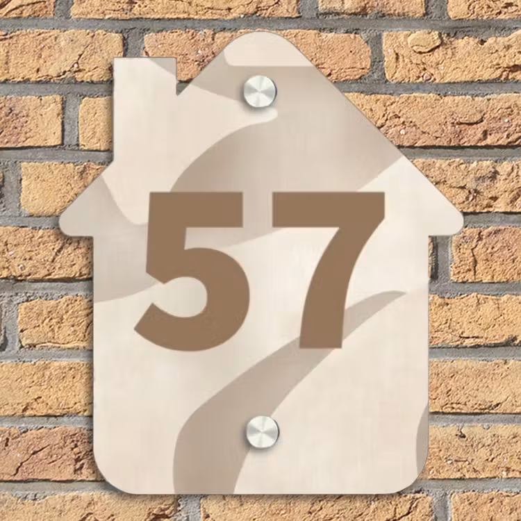 Beige organisch - Traditioneel Naambord Huisje klein -sfeer5