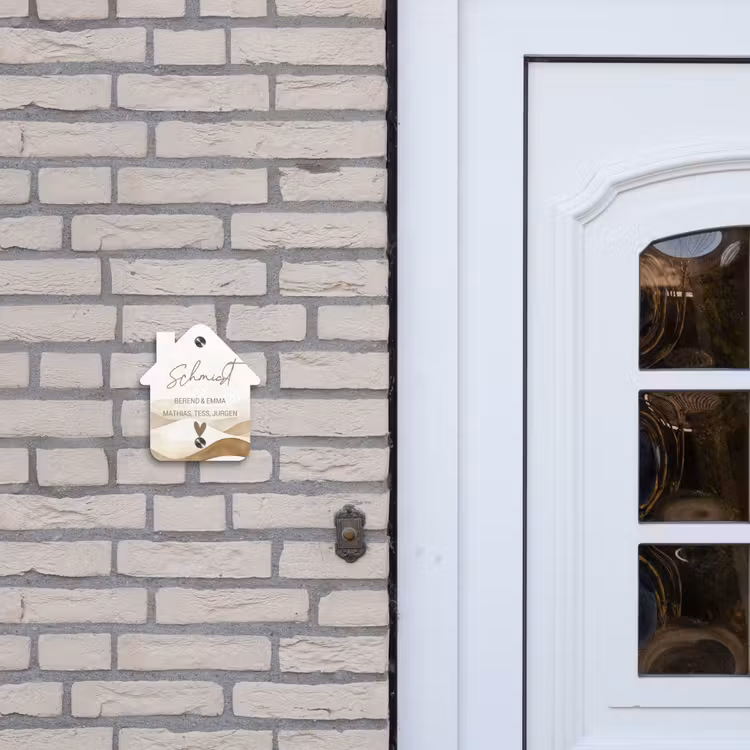 Beige landschap - Sierlijk Naambord Huisje klein -sfeer1