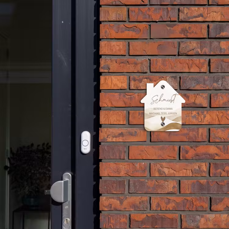 Beige landschap - Sierlijk Naambord Huisje klein -sfeer2