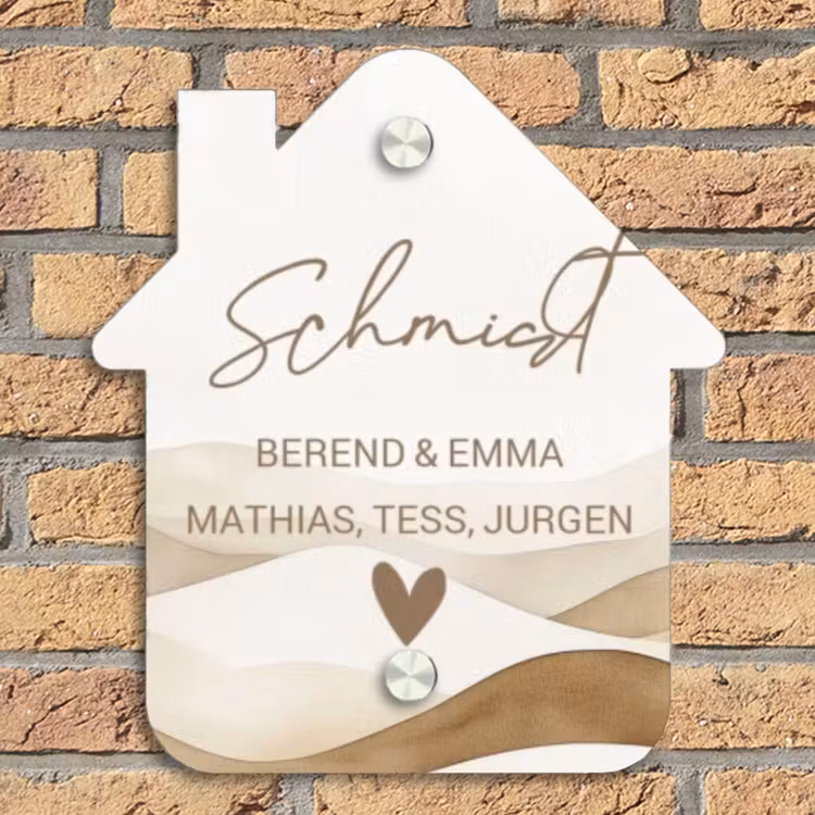 Beige landschap - Sierlijk Naambord Huisje klein -sfeer5