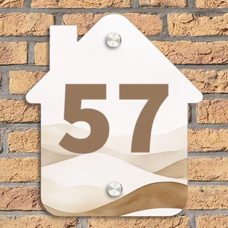 Beige landschap - Traditioneel Naambord Huisje klein -sfeer5