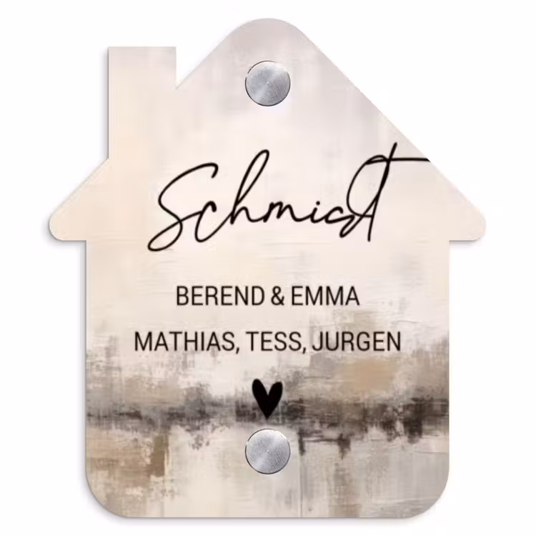 Geschilderd - Sierlijk Naambord Huisje klein -3d