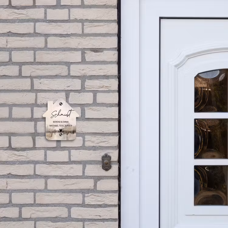 Geschilderd - Sierlijk Naambord Huisje klein -sfeer1