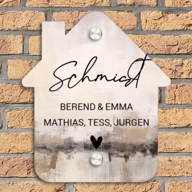 Geschilderd - Sierlijk Naambord Huisje klein -sfeer5