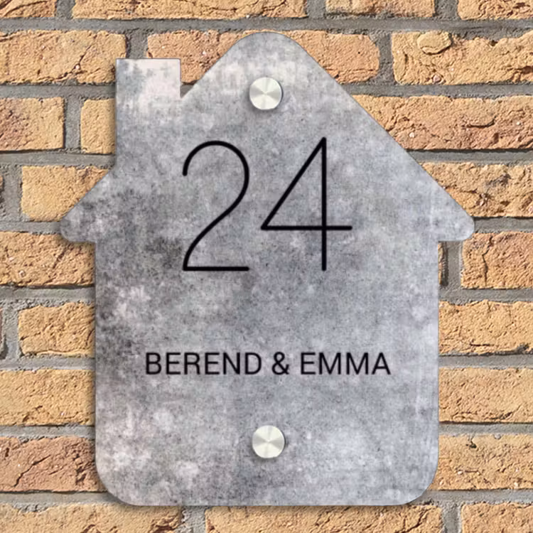 Beton - Klassiek Naambord Huisje klein -sfeer5