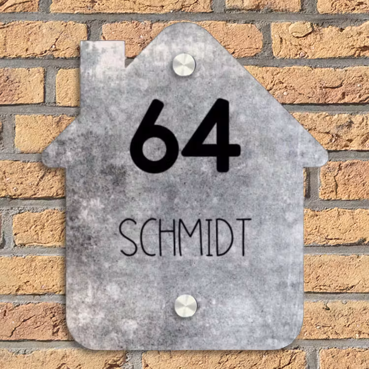 Beton - Modern Naambord Huisje klein -sfeer5