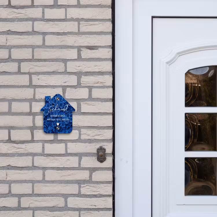 Blauwe rozen - Sierlijk Naambord Huisje klein -sfeer1